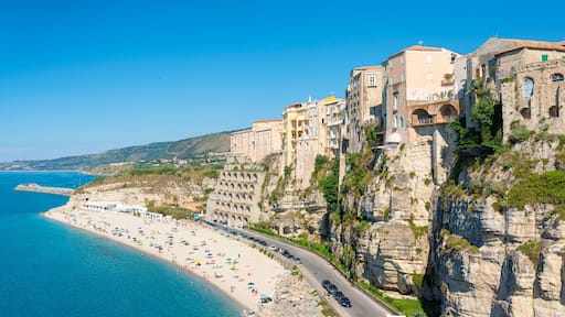 High view of Tropea town and beach - Calabria, Italy