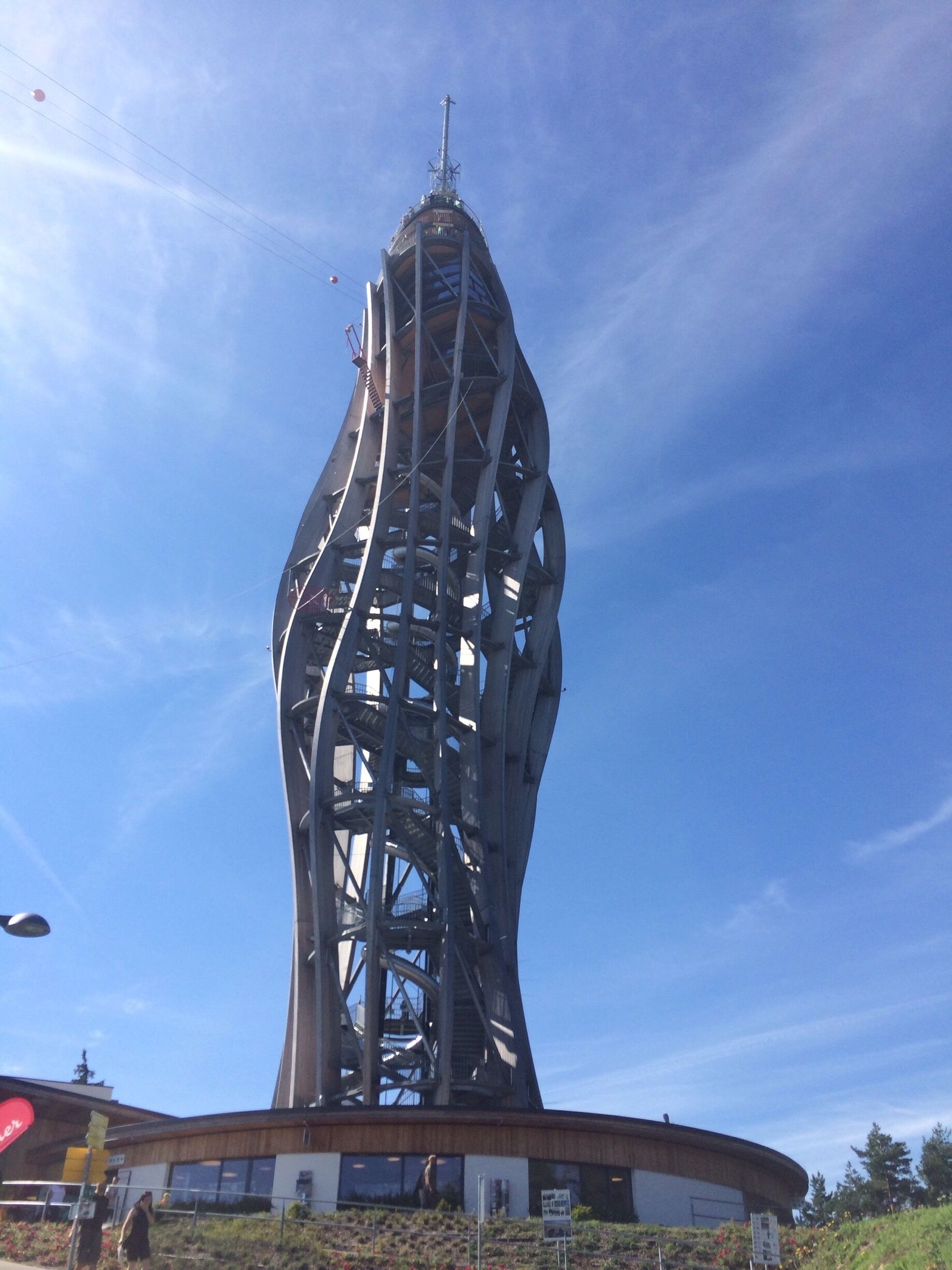 Pyramidenkogel is high in the mountains in Carinthia, Austria. It is located to the south of the Wörthersee and near the town of Maria Wörth. Climb the stairs to the top and then treat yourself by taking the slide down after checking out the incredible view. Or you can bungee jump. 