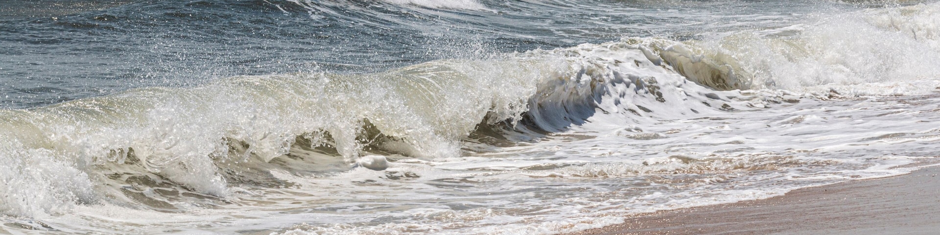 Una playa con olas rompiendo sobre la orilla.