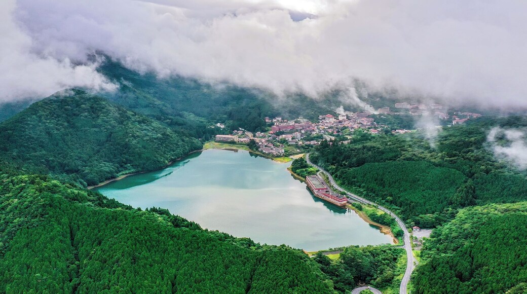 This place is located at Unzen of Nagasaki. The hot spring here is a tourist attraction. Scent of sulfur and hot steam is encountered everywhere.