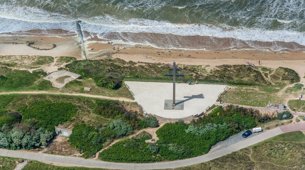 Aerial view of Juno Beach, Anglo Canadian landing beach in Normandy. France