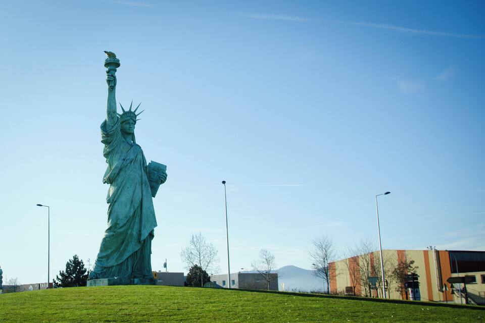 Die Freiheitsstatue auf Liberty Island.