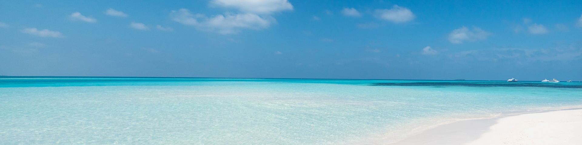 Tropical Beach with White Sand. Maldives Panorama.