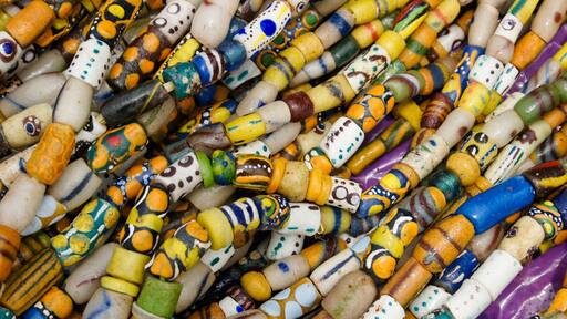 Beads for sale in weekly market at Koforidua, Ghana