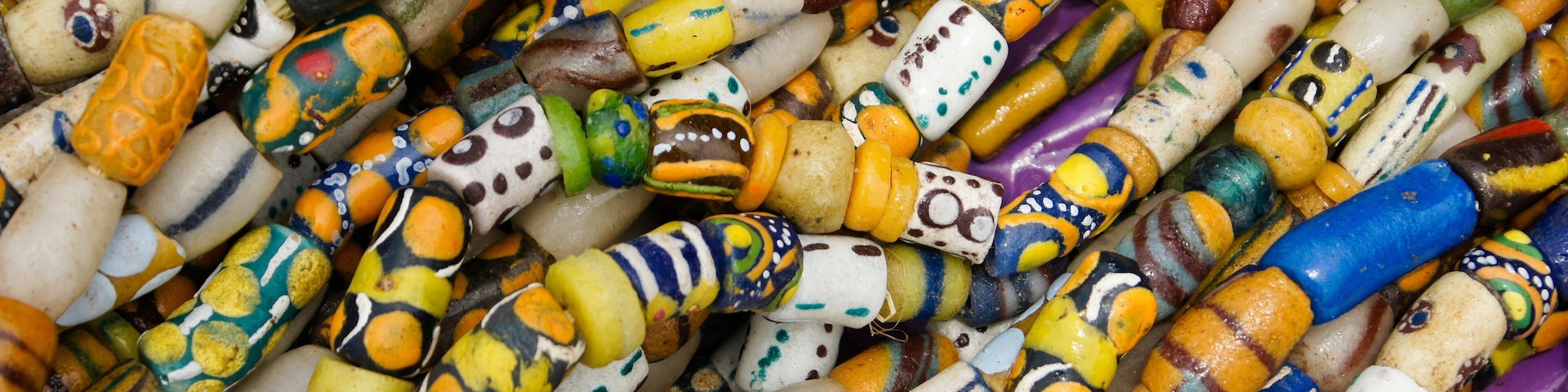 Beads for sale in weekly market at Koforidua, Ghana