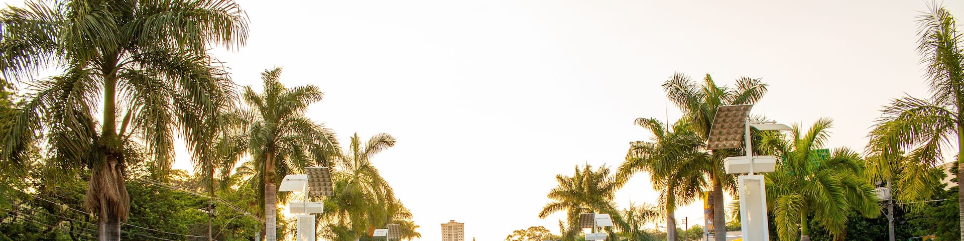 Avenida Brasil em Americana, São Paulo no por do sol.