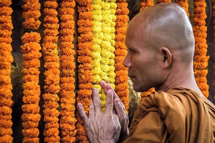 Budhhist monks coming to pay their respects on the spot Buddha gained enlightenment all those years ago.