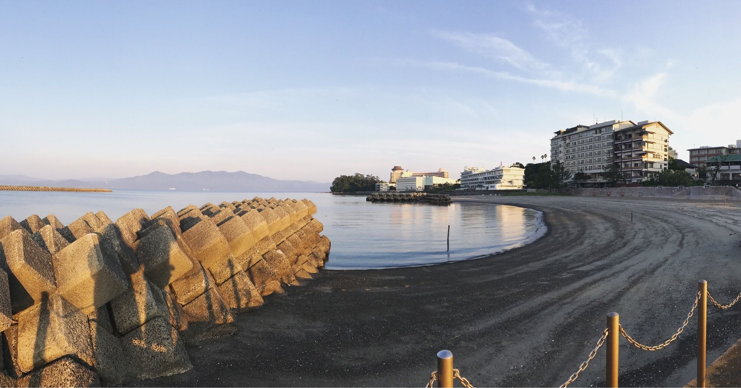 Brutalist harbor in Ibusuki.