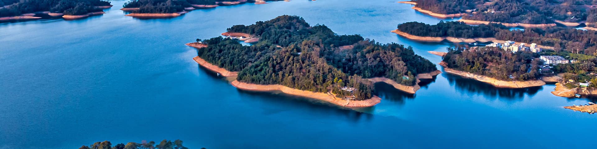 Aerial photo of Liuxihe Forest Park Island