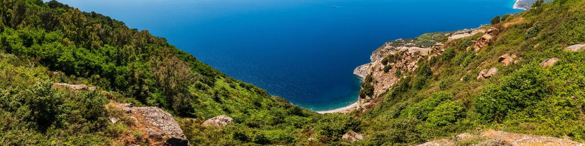 Sea coast view from Saint Elia mount top