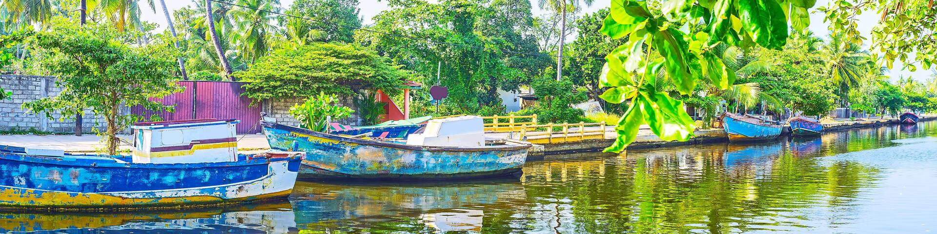 The fishing boats in Hamilton's Canal, Wattala, Colombo, Sri Lanka