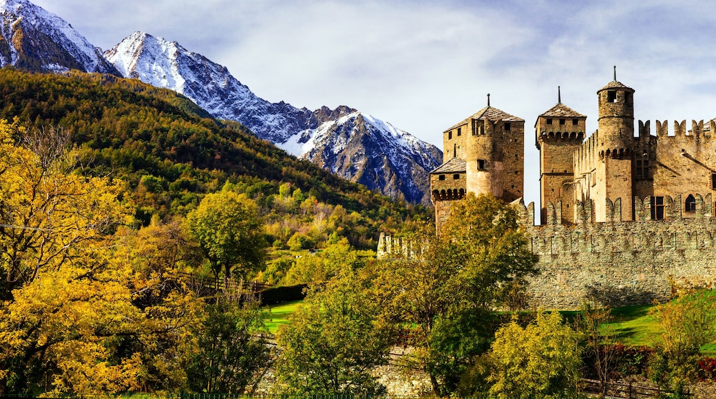 Beautiful medieval castles of Italy - Fenis in Valle d'Aosta mountains Alps