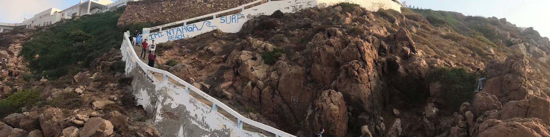 Stairs leading down to Imin Tourga Beach in Morocco. #mirleft #imintougabeach #travel #moroccantravel #worldtravel #morocco #africa #northafrica #morracanbeach #flashpackingbarbie #wanderlust #worldtrip2019