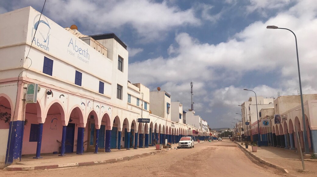 The town Mirleft on the day of the Muslim holiday Eid al Fitr (The day after Ramadan) is closed for business. #eidalfitr #morocco #mirleft #mirleftmorocco #travel #africa #northafrica #holidayhours #dustytown #moroccantravel #closed #businesshours