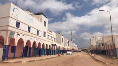 The town Mirleft on the day of the Muslim holiday Eid al Fitr (The day after Ramadan) is closed for business. #eidalfitr #morocco #mirleft #mirleftmorocco #travel #africa #northafrica #holidayhours #dustytown #moroccantravel #closed #businesshours
