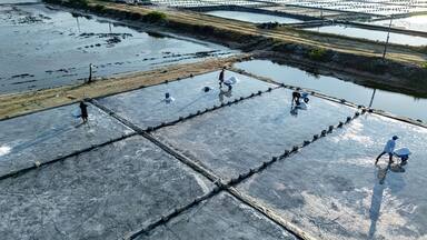 The Hon Khoi Salt Fields in Doc Let near Nha Trang, Vietnam