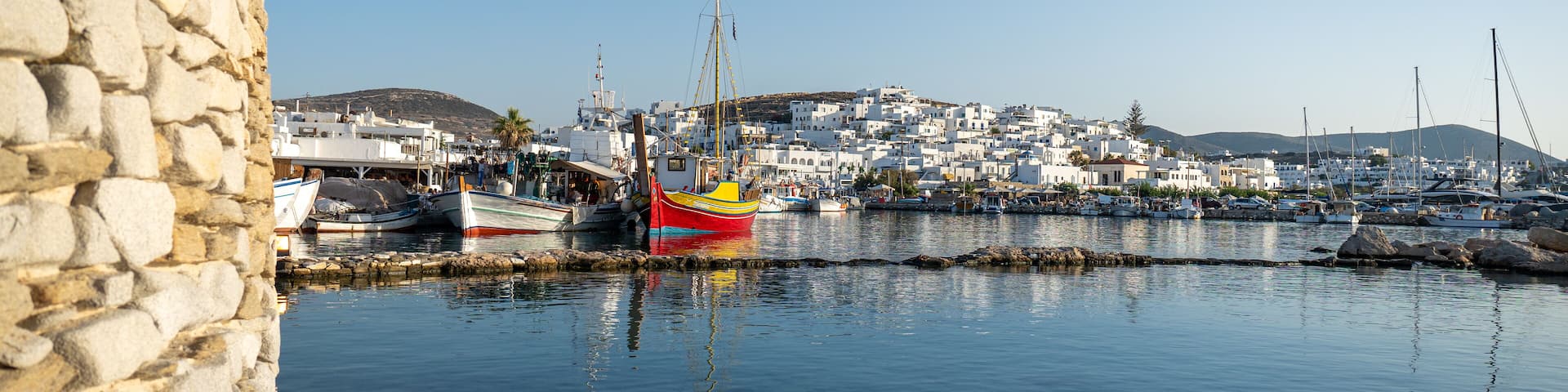 Panoramic view of Naoussa village, Paros