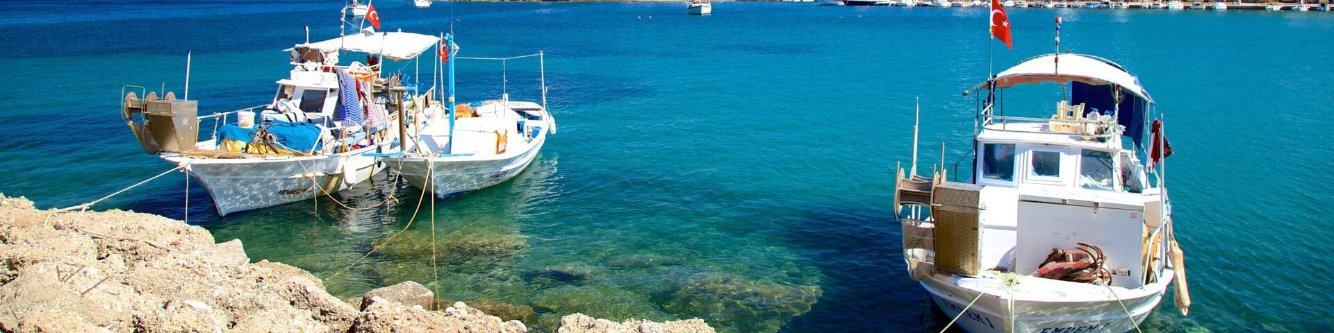 Datca Ferry Port showing a marina