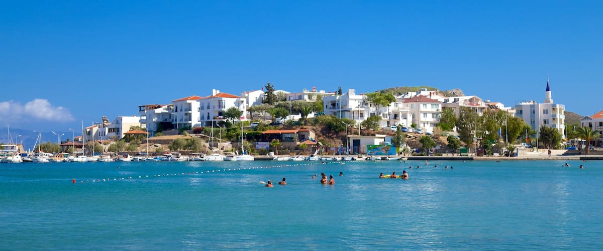 Datca Ferry Port featuring a coastal town and swimming