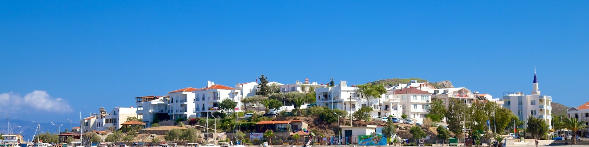 Datca Ferry Port showing swimming and a coastal town