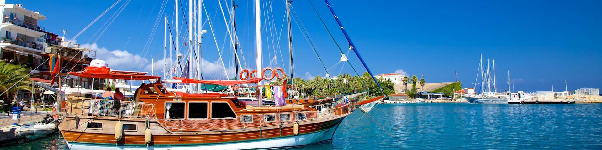 Datca Ferry Port showing a marina
