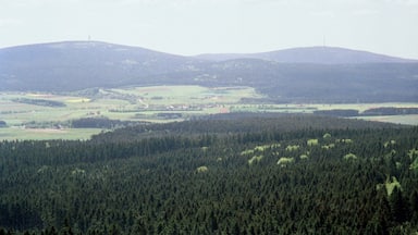 Großer Waldstein, view to the Schneeberg and to the Ochsenkopf