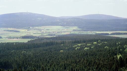 Großer Waldstein, view to the Schneeberg and to the Ochsenkopf