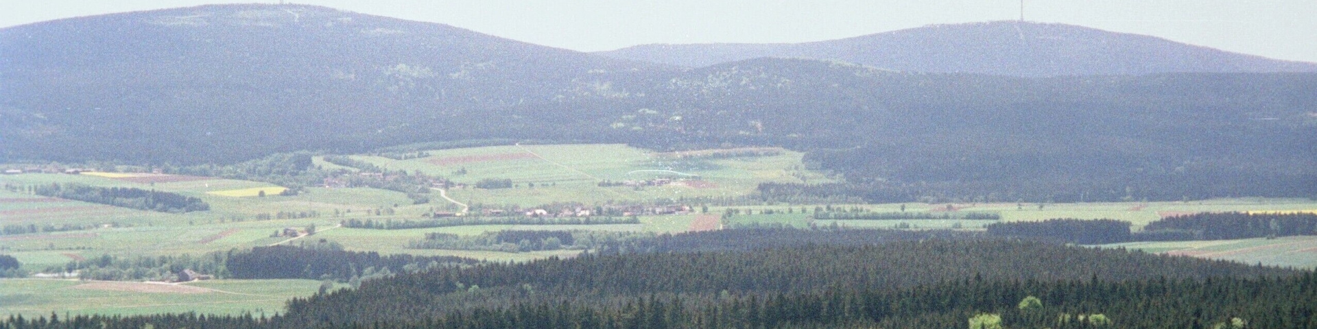 Großer Waldstein, view to the Schneeberg and to the Ochsenkopf