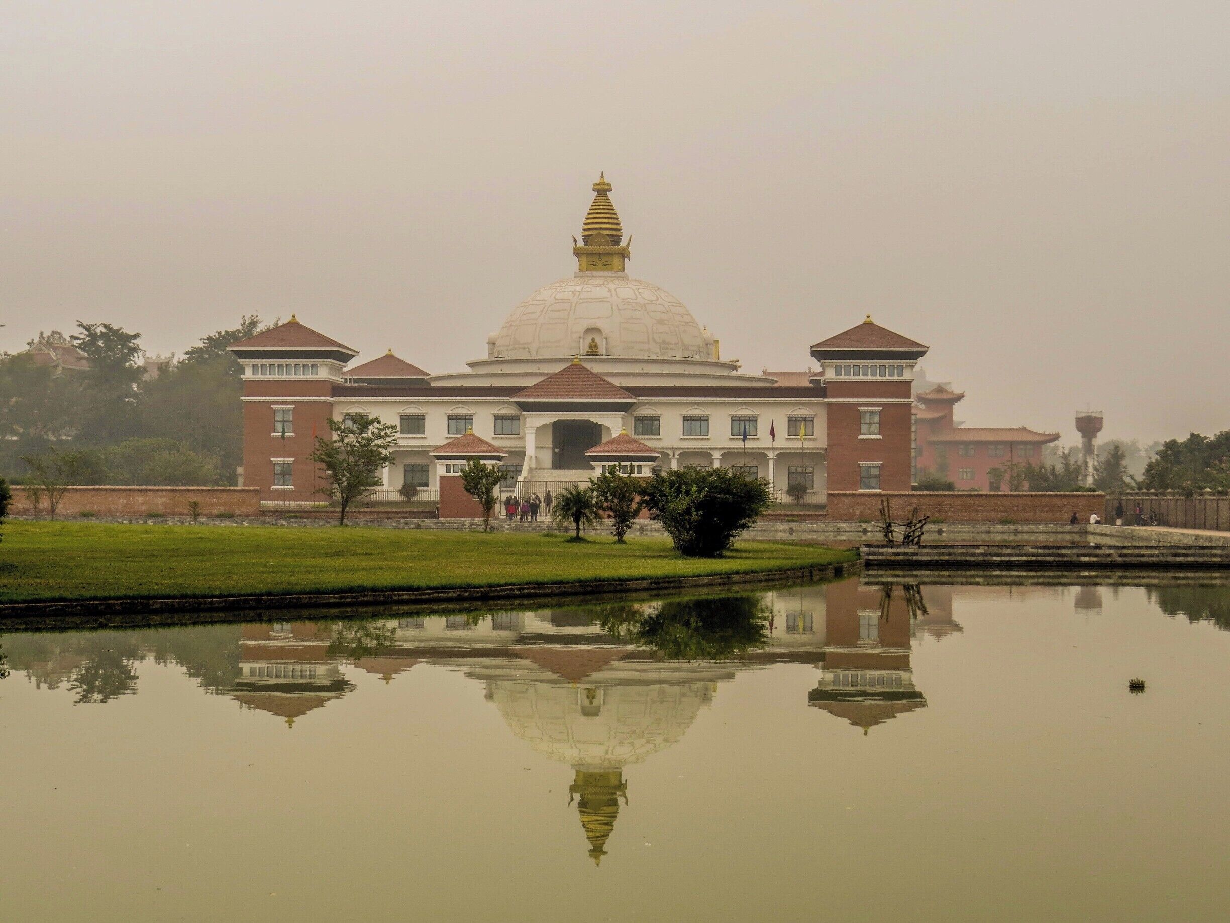 Buddhist Temple at the Lumbini Buddhist Temple Complex, Nepal.