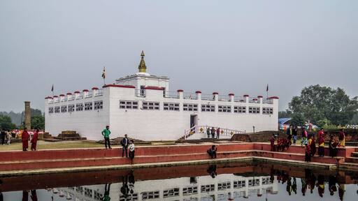 The Maya Devi Temple in Lumbini, Nepal, birthplace of the Lord Buddha.