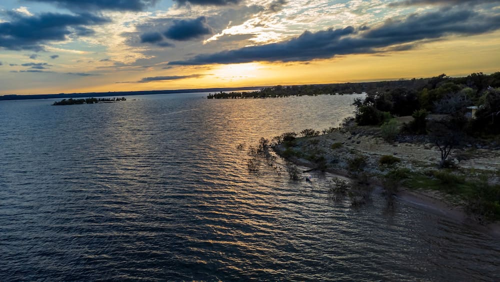 Sunset over the lake whitney state park, texas, USA