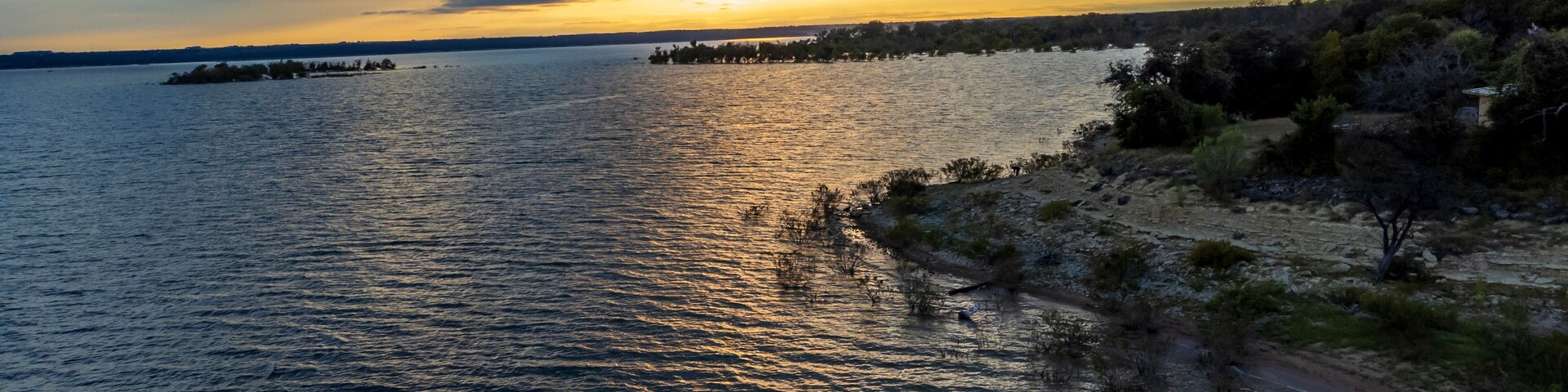 Sunset over the lake whitney state park, texas, USA