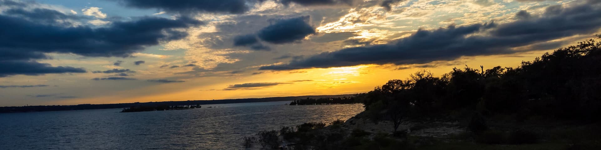 Sunset over the lake whitney state park, texas, USA