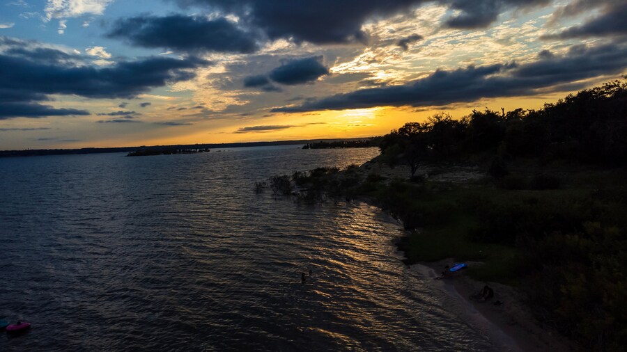 Sunset over the lake whitney state park, texas, USA