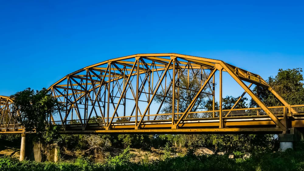 Columbus, TX October 13,2017 The bridge into Columbus, TX over the Colorado River on route 71.