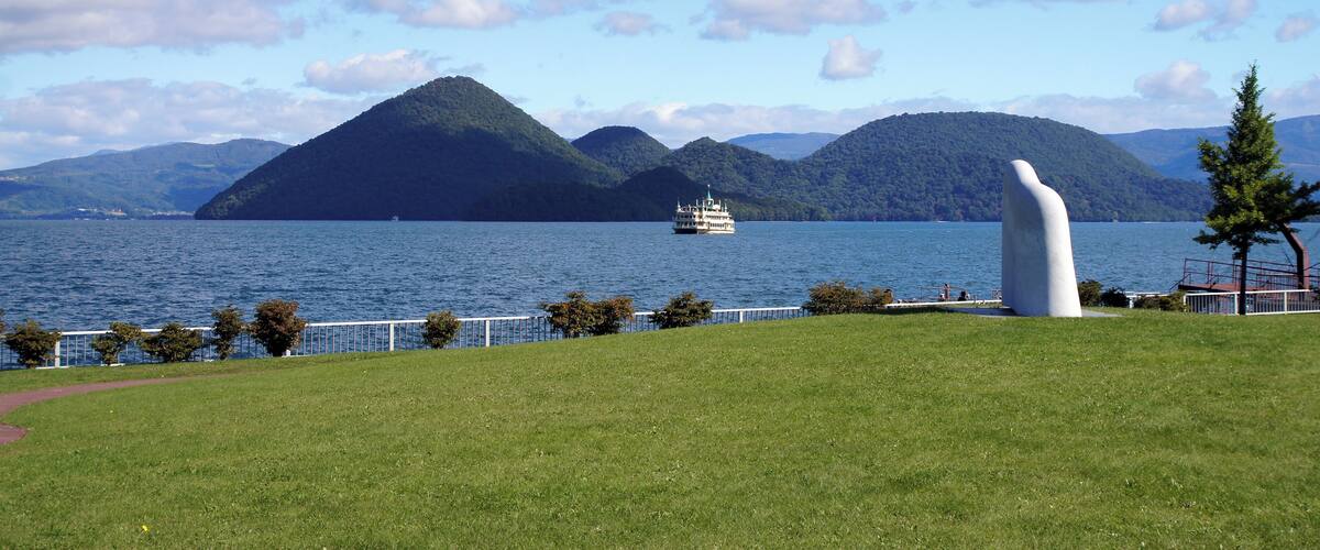 On the lakeside in Lake Tōya, Toyako, Hokkaido prefecture, Japan.