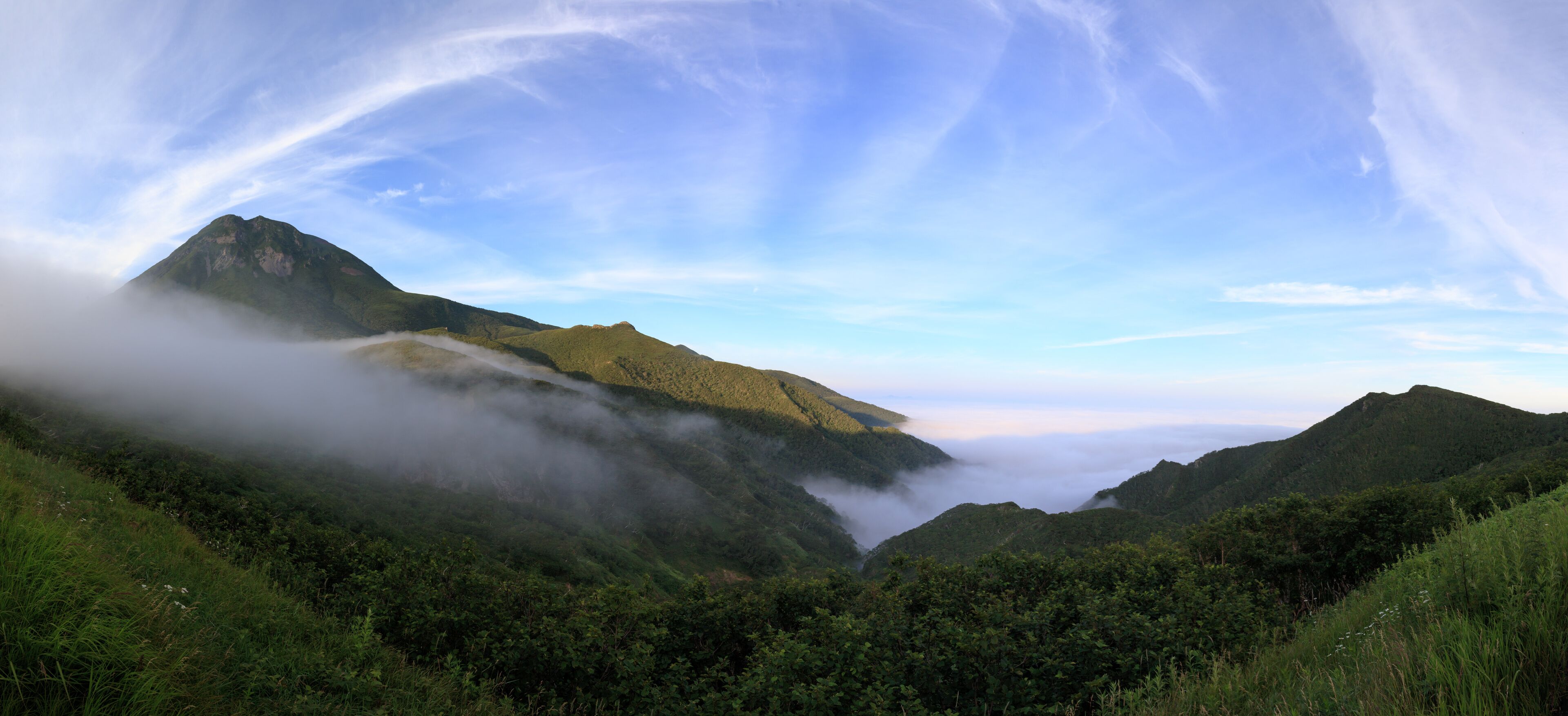 Panoramic view of Mt. Rausu on the Shiretoko Peninsula in northeastern Hokkaido