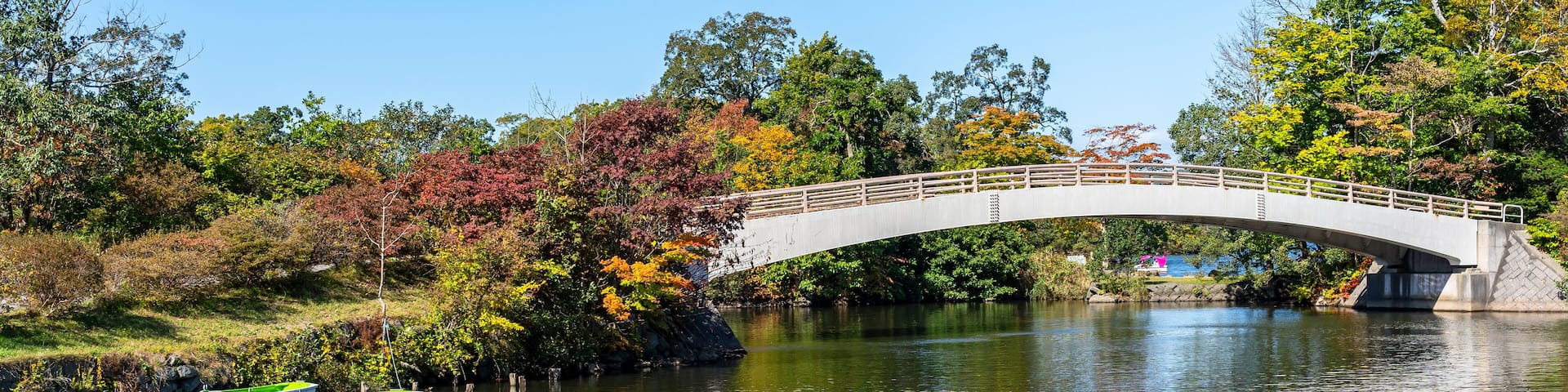 Onuma Quasi-National Park. Sunny day scenery landscape. Oshima Subprefecture, Town Nanae. Hokkaido, Japan