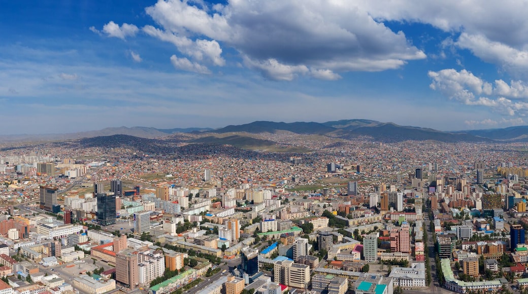 Aerial panorama view of Ulaanbaatar city, capital of Mongolia