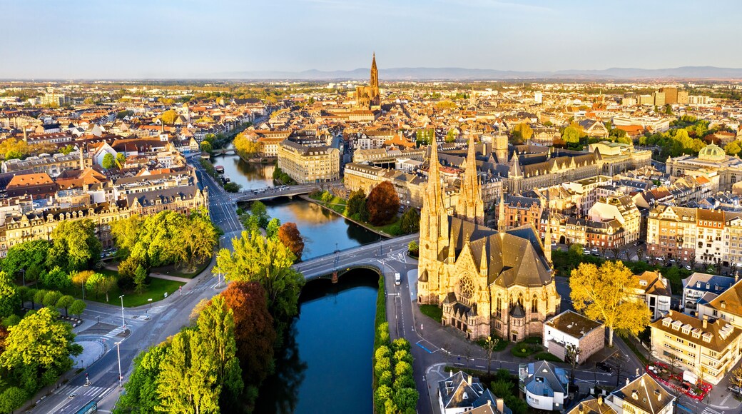 St. Paul Church and Strasbourg Cathedral - Alsace, France