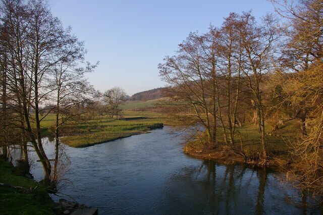 River Teme from Criftin Ford Bridge Looking upstream