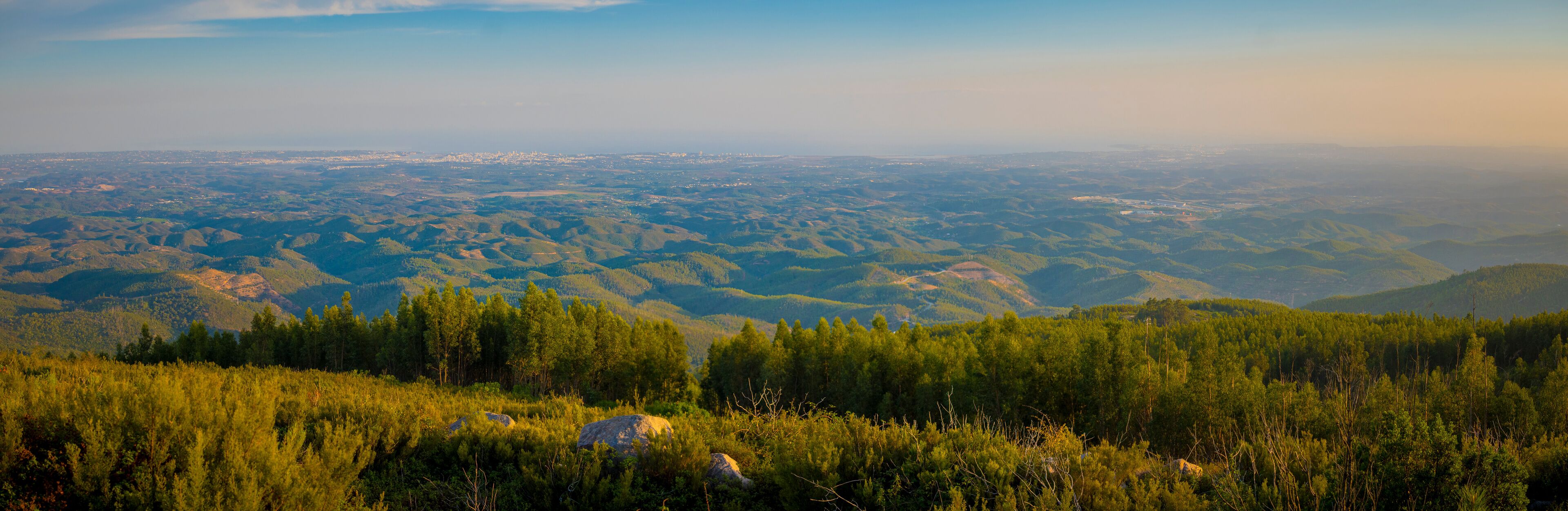 Panorama of Serra de Monchique, view over the nature of inland Algarve