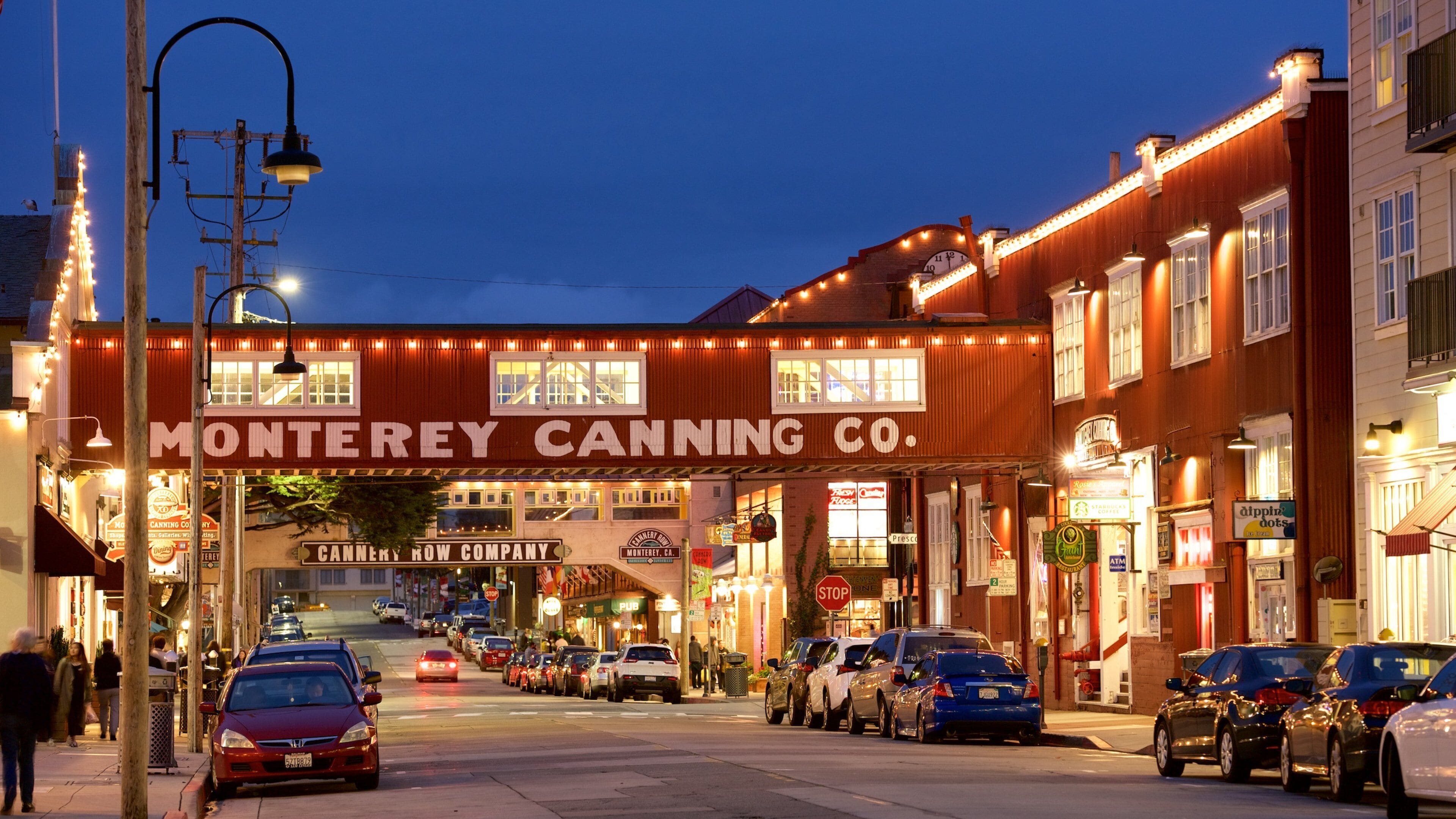 Cannery Row showing night scenes