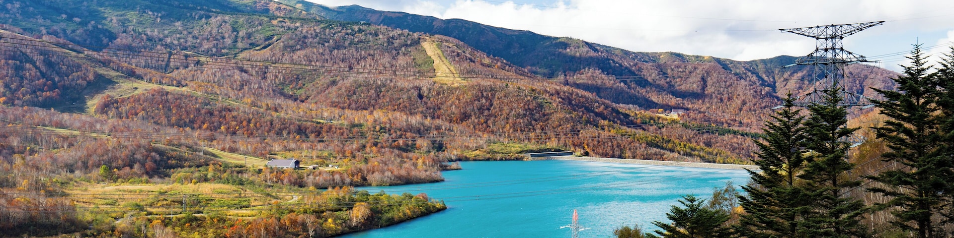 Kassa Dam's Lake Tashiro in Yuzawa, Niigata Prefecture, Japan.