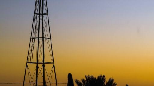 Windmill on the edge of the desert of the Yuma Foothills.