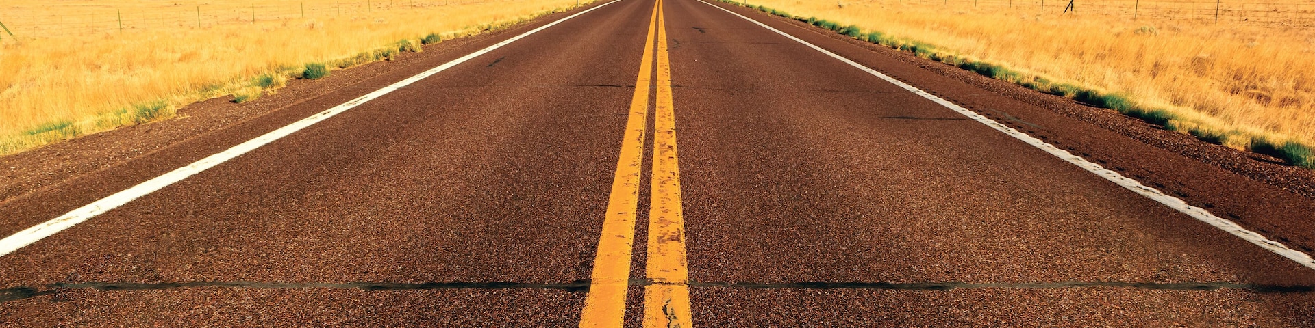 Straight Road through rural landscape between Springerville and Show Low, Apache County, Arizona, USA