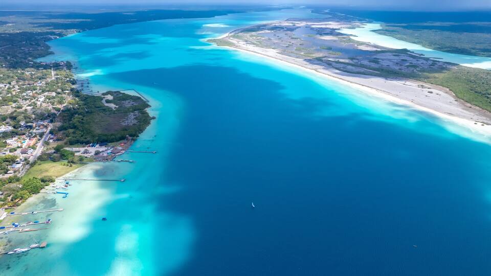 Bacalar seven colors lagoon in Quintana Roo