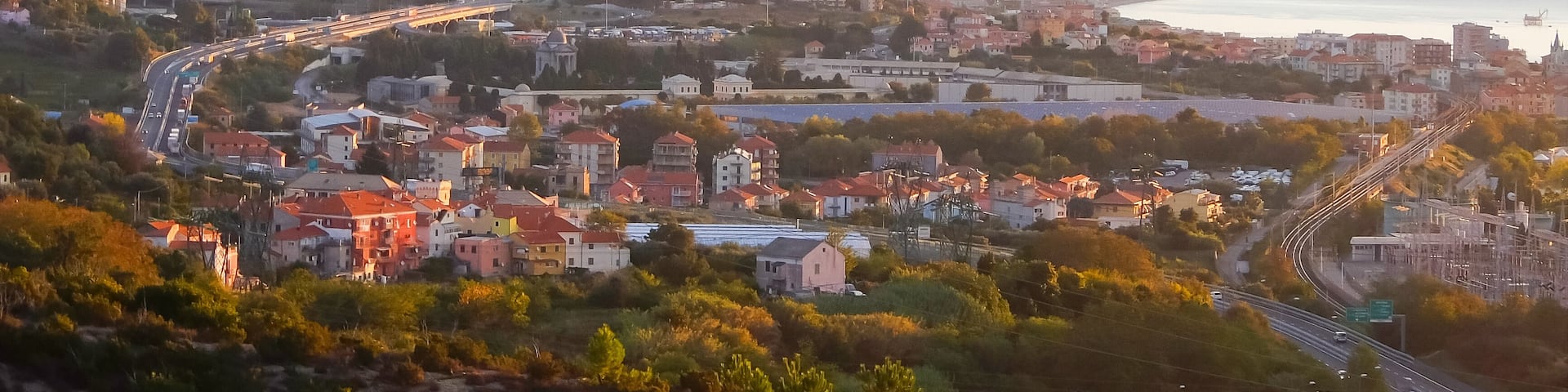 Savona, Italy. Sunset view of Savona (Italy), seaport and comune in the northern Italian region of Liguria, capital of the Province of Savona, Italy.