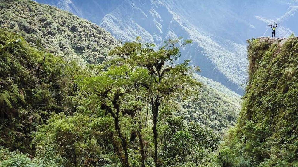 Death Road in Bolivia. Despite the dreadful name, the road offers mountain-bike enthusiasts a breathtaking scenery while they get the adrenaline rush of their lives. #Adventure