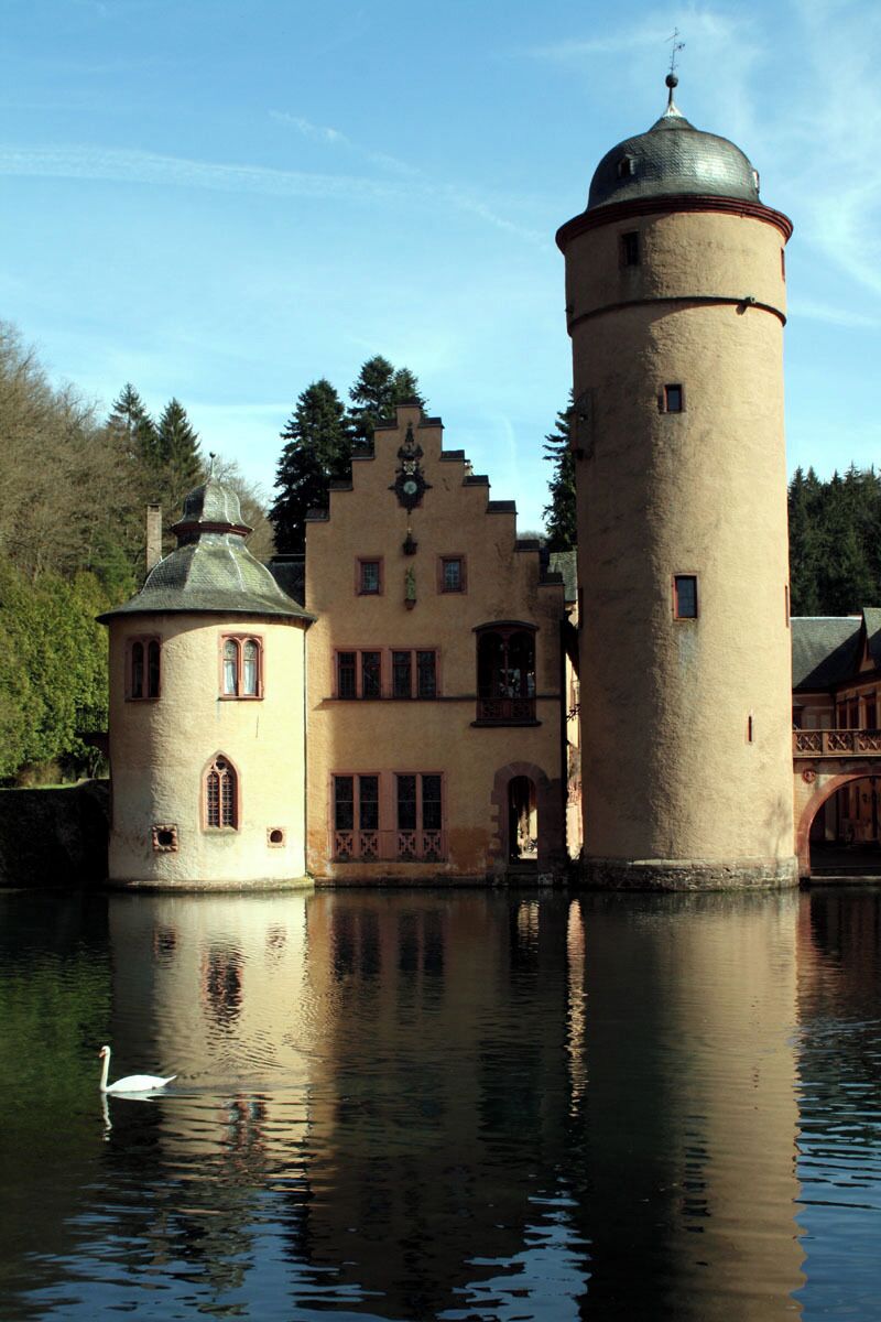 Schloss Mespelbrun - View with Swan